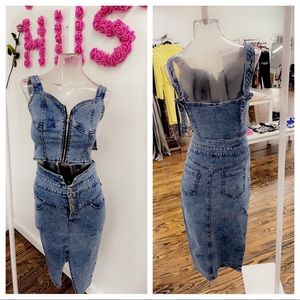 Denim two piece set